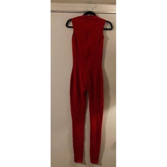 PREOWNED GIVENCHY FALL 2017 RED WHITE LOGO PRINT CELEBRITY-OWNED BODYSUIT SZ SM - Picture 7 of 12